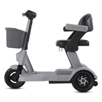 Triciclo Eléctrico Plegable, Portátil, Ligero, Compacto, Impermeable, Scooter Móvil para Personas Mayores, con Tecnología de Sensores, 30-40 km de Autonomía