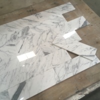 Vente Flash : Mosaïque Murale et de Sol en Marbre Blanc Statuario Italien, Forme Losange, pour Cuisine et Salle de Bain, Directement de l'Usine