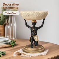 Panier tressé créatif africain pour homme noir, ornements de rangement, artisanat d'art pour la maison, le salon, l'entrée, usage résidentiel, mariages, décoration