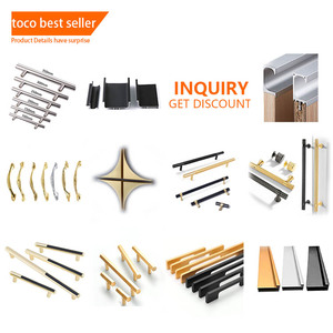 Toco <strong>Knobs</strong> and Handles Hidden Pull Door G Black Rose <strong>Gold</strong> Furniture Kitchen <strong>Cabinet</strong> Handle - Product Image 5