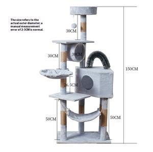 Ready Stock Flannel Cat <b>Climbing</b> <b>Frame</b> For Large Cats And Kittens Cat Tree With Bed Space Saving Four Season - Product Image 2
