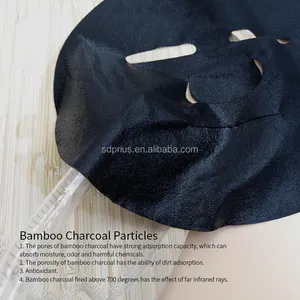 Masque facial non tissé en fibre de charbon de bambou 40gsm matériau en feuille masque de soin de la peau masque facial en feuille fabricant