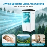 Kipas Pendingin Udara Portabel Laris Manis, Kipas Pendingin Air Pribadi dengan Remote Control untuk Kamar Tidur, Meja, dan Berkemah