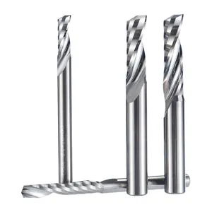 HUHAO tek flüt spiral freze kesicisi 3.175mm shank akrilik CNC gravür yönlendirici matkap ucu PVC oyma araçları