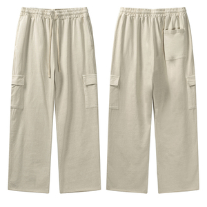 Pantalon de Travail Homme Coupe Ajustée Droite avec Multiples Poches, 100% Coton Respirant Anti-Bouloches et Cordon de Serrage - Product Image 2