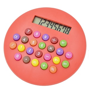 Calculadora de plástico para niños, 8 dígitos, hamburguesa redonda, bolsillo colorido, para promoción - Product Image 4