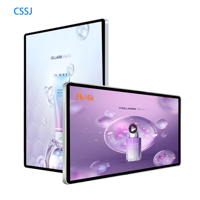 43-inch Indoor Advertising Player Ultra-thin LCD Android Digital Wall-mounted Touch Screen with Anti-Glare Coating IP54 Rated 4K