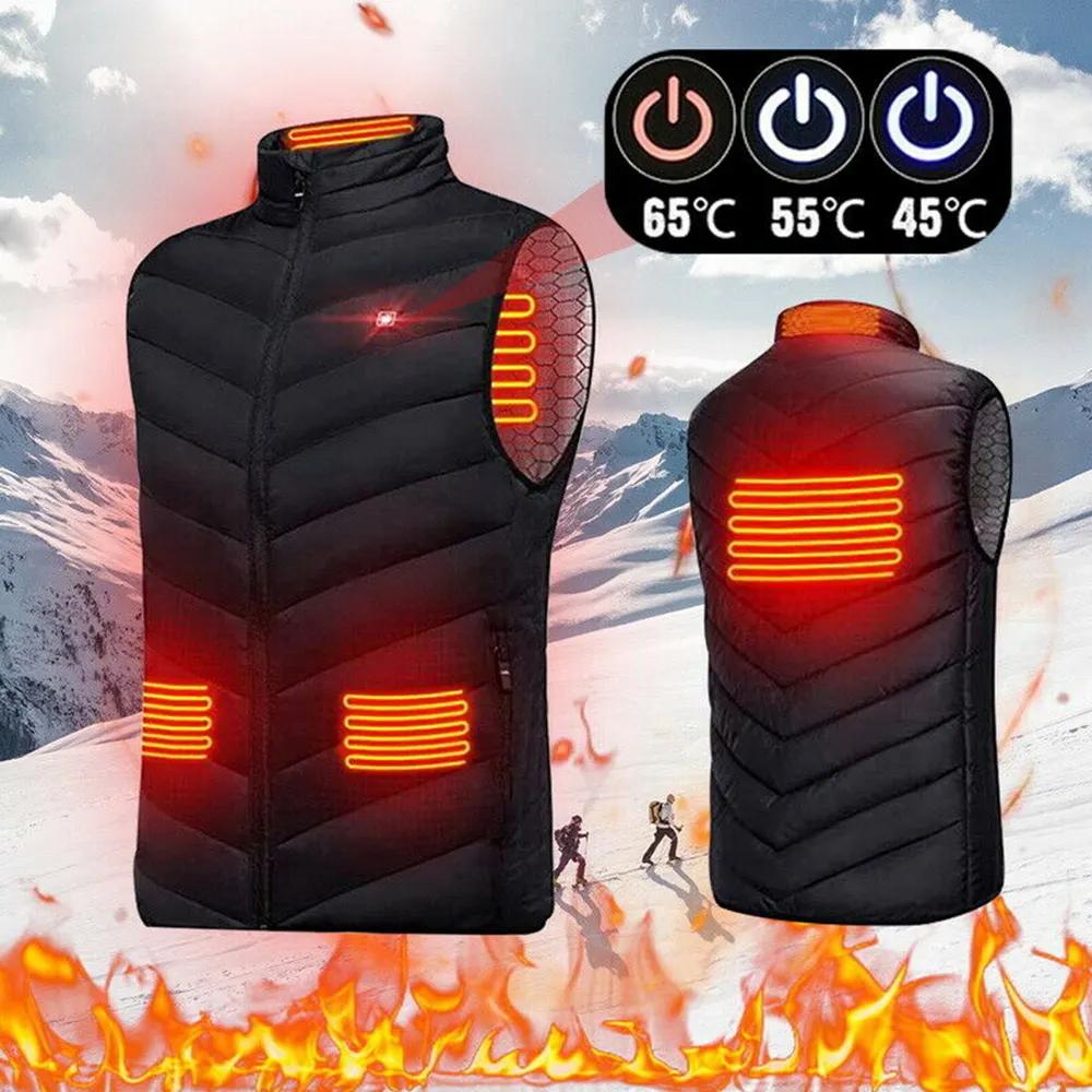Chaleco de algodón con calefacción inteligente para hombre y mujer, chaqueta calefactora eléctrica infrarroja con USB, para exteriores, térmica, Flexible, para Otoño e Invierno
