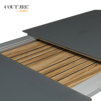 Ensemble de table à manger d'extérieur en aluminium contemporain COUTURE POLO - Imperméable, durable, léger, facile à transporter pour les hôtels, les villas, les jardins