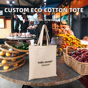 Sacs fourre-tout en toile de coton personnalisés avec logo imprimé, écologiques, pour courses, grand format (plus de 50 cm) avec bandoulière – Vente en gros - Product Image 2