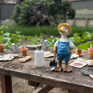 Statue en résine de canard Puli mignon SWAITE - Ornement paysager pour jardin et cour, artisanat pour la maison - Product Image 5