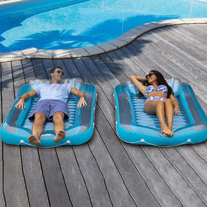 Piscine gonflable personnalisée en PVC, transat flottant pour la baignade, radeau flottant durable en <span class=keywords><strong>plastique</strong></span>, baignoire <span class=keywords><strong>de</strong></span> bronzage gonflable avec oreiller - Product Image 2