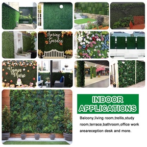 Panneau mural végétal artificiel résistant aux UV pour extérieur avec feuillage mixte réaliste, jardin vertical artificiel pour la décoration murale - Product Image 6