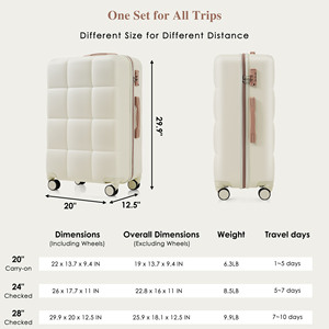Ready Stock in USA Free ShippingLuggage Set of 3, Airline Certified Carry-on Luggage with Cup Holder Support <b>Dropshipping</b> - Product Image 2