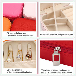 Estuche de Joyería de Viaje Pequeño y Portátil de Cuero PU Estilo Occidental Personalizado al por Mayor con Compartimentos Desmontables para Mujer - Product Image 4