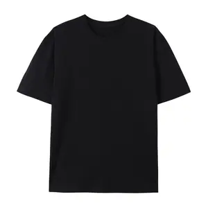 Großhandel individuelles Baumwoll-T-Shirt mit rundem Nacken bedrucktes Logo Herren schwergewicht lockere Shorts Ärmel solide Farbe kulturelles Shirt Arbeitskleidung