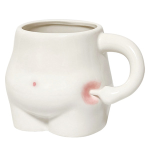 Nordic Schattige Onregelmatige Buik Unieke Handgreep Keramische Melkbeker - Product Image 1