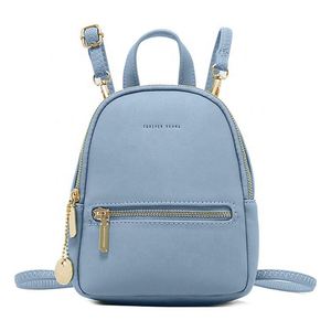 Multi-Function Female Casual PU <b>Leather</b> Shoulder Bag <b>Mini</b> Women <b>Leather</b> <b>Backpack</b> Sky Blue Color - Product Image 1