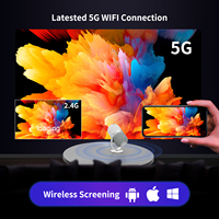 Projecteur LED portable Android 9.0 natif 720P, projecteur LCD intelligent pour la maison, projecteur vidéo pour tablette PC