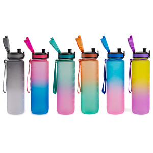 Botella de agua de plástico tritán, sin BPA, 32oz, 1000ml, para deportes, Fitness, con marcador de tiempo - Product Image 5
