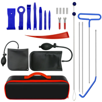 Ensemble d'outils automobiles portables 22 pièces en acier inoxydable assortis 5e extracteur de goupille de roue 68 pouces crochet de traction J-crochet outils de serrurier de voiture