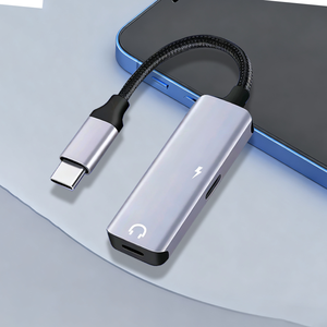 Adaptateur audio <span class=keywords><strong>jack</strong></span> 3,5 mm femelle vers USB-C mâle, blindage tressé, câble de téléphone répartiteur USB-C, vente en gros d'usine - Product Image 1