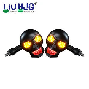 오토바이 LED 라이트 해골 모양 방수 램프 전기 자동차 헤드라이트 안개등 프로젝터 렌즈 스포트라이트 오토바이 용