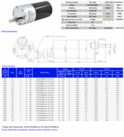 Moteur à engrenages CC sans balais 3650 BLDC avec boîtier de 37 mm, arbre personnalisé de 6 mm, capteur Hall intégré pour robot et pompe à eau