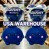 USA Warehouse Jumbo Geurende Blauwe Bes Fruit Squishy Knijp Speelgoed Grote Maat Schattig Blauwe Bes Sensorisch Fidget Ontspanningsspeelgoed