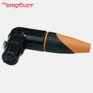 Connecteur XLR femelle à 90 degrés à 5 broches avec contacts en laiton plaqué or Boîtier en alliage de zinc pour applications audio et vidéo - Product Image 3