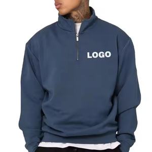 Sweat-shirt à capuche personnalisé avec fermeture éclair, 500 g/m², lourd, broderie, sweat-shirts à capuche 1/4 zip, sweat-shirts pour hommes - Product Image 1