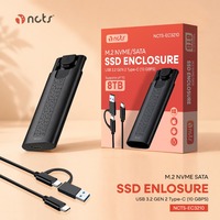 M.2 NVMe SATA SSD Gehäuse USB-C 3.2 10Gbps Externes Festplattengehäuse Adapter Unterstützt 2230/2242/2260/2280 Laptop PC Aluminium