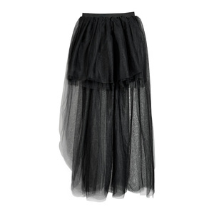 Falda de gasa esponjosa de media longitud con corte en A y cola de golondrina para mujer, de cintura alta, efecto adelgazante, 100% poliéster natural, versátil, tipo pantalón. - Product Image 5