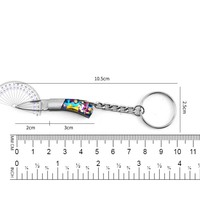 Miniatuur zakmes sleutelhanger EDC mes kleurrijk handvat opvouwbaar kampeermes