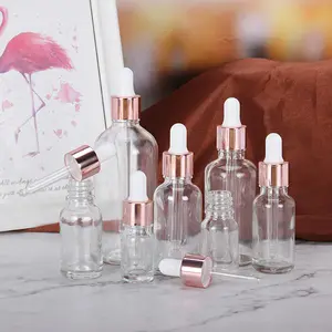 Flacon compte-gouttes en verre écologique, 30 pièces, grand format, pour huile essentielle, de couleur ambre, rose, bleu, or, blanc, fournitures de parfum, fournitures mat, noir, vert