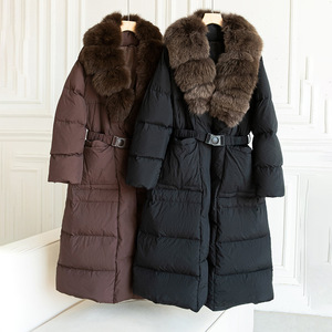 Nouveau hiver longue à capuche doudoune femmes chaud épaissi réel col de fourrure de renard blanc canard doudoune imperméable Parkas - Product Image 1