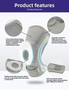 Genouillère en silicone réglable à rotule ouverte, support de compression pour le sport, la course et le basketball - Product Image 2
