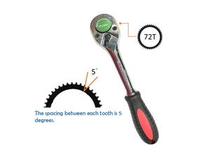 Llave de trinquete LED de 72 dientes con tratamiento de superficie pulida resistente al óxido para mecánica exterior - Product Image 4