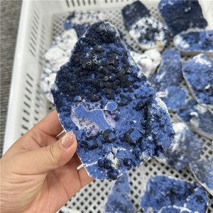 크리스탈 원시 돌 도매 천연 하이 퀄리티 에너지 블루 베리 형석 표본 가정 장식 - Product Image 1