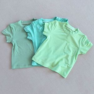 T-shirt en bambou pour bébé Garçons et filles Tops d'été à manches courtes Vêtements en bambou de couleur unie pour bébé - Product Image 1