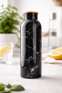 Handcrafted Black Marble Copper <b>Bottle</b> 1 Litre Jointless Leakproof Sports <b>Flask</b> For Wellness Gym Office Drinkware - Product Image 3