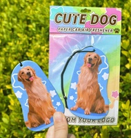 Différents parfums de désodorisant pour chien en papier, ensemble en gros, mignonnes cartes en papier suspendues, parfum, désodorisant personnalisé pour voitures