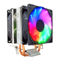 Ventilateur de refroidissement CPU PC silencieux SNOWMAN 120 mm RGB, 6 caloducs, 1800 tr/min, compatible LGA 775 AM2 AM3, pour boîtier d'ordinateur