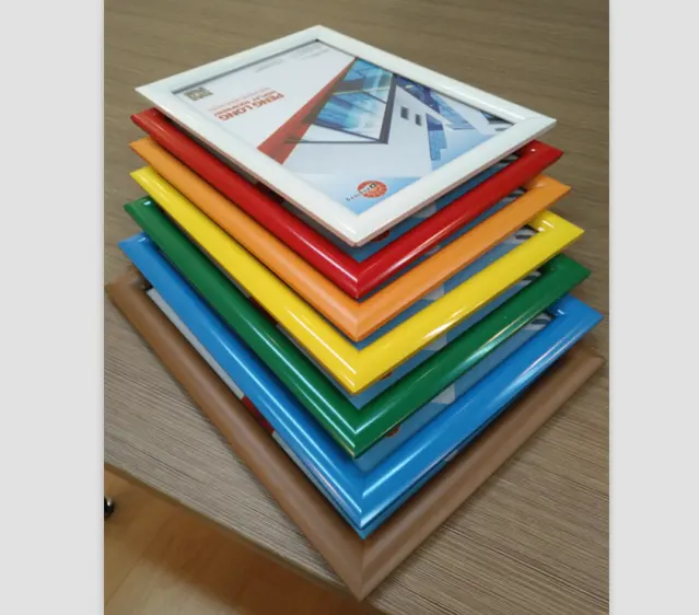 Red blue black white powder coated aluminum colored picture photo frame metal snap frame