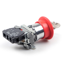 Interrupteur à bouton poussoir momentané double tête XB4-BS142 en acier inoxydable/aluminium, IP55, certifié CE ROHS, 16A, 22mm, commande
