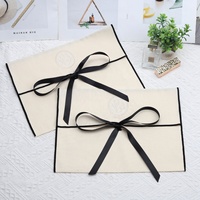 Pochette de luxe en coton avec rabat, personnalisable avec logo imprimé, pour vêtements et sacs à main