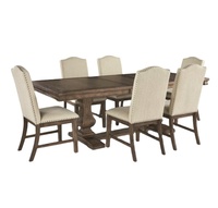 Table de salle à manger rectangulaire extensible en bois massif,