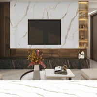 Panneau mural en PVC avec revêtement UV, imperméable, brillant, panneau UV, 2 mm, 2,5 mm, 3 mm, flexible, alternative au marbre pour la décoration murale intérieure