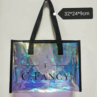 Tas belanja ramah lingkungan, tahan air, tebal, pu, menangani pvc, tas pantai, satu bahu, tas belanja tali kuat