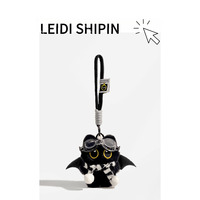 Breloque de sac en peluche chaton noir esthétique, porte-clés chauve-souris Kawaii avec lunettes et écharpe, accessoires mignons pour sacs à dos pour filles et femmes